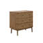 CALLIE 3 DRAWER SMOKED WOOD CHEST OF DRAWERS