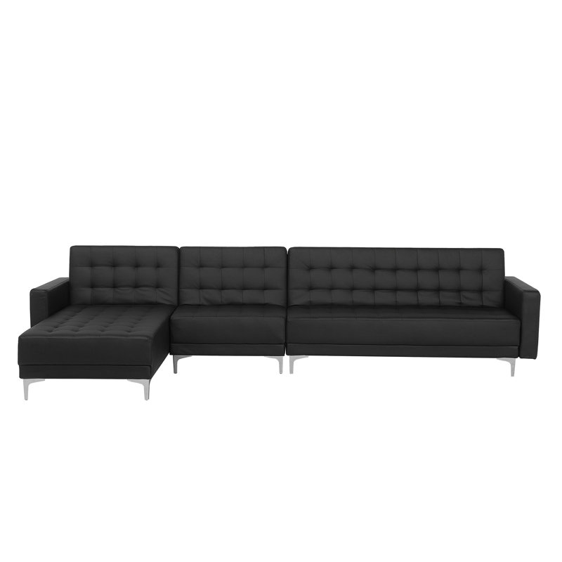 Finnegan 5 Seater Faux Leather Sofa Bed, Left