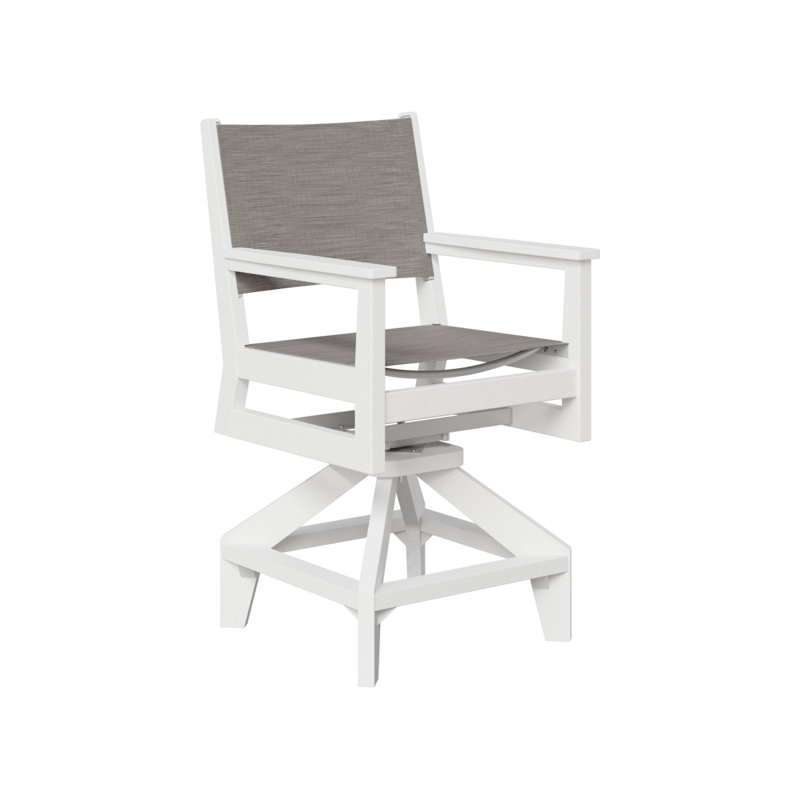 Chaise de comptoir pivotante Berlin Gardens Mayhew, Blanc, 22.5"