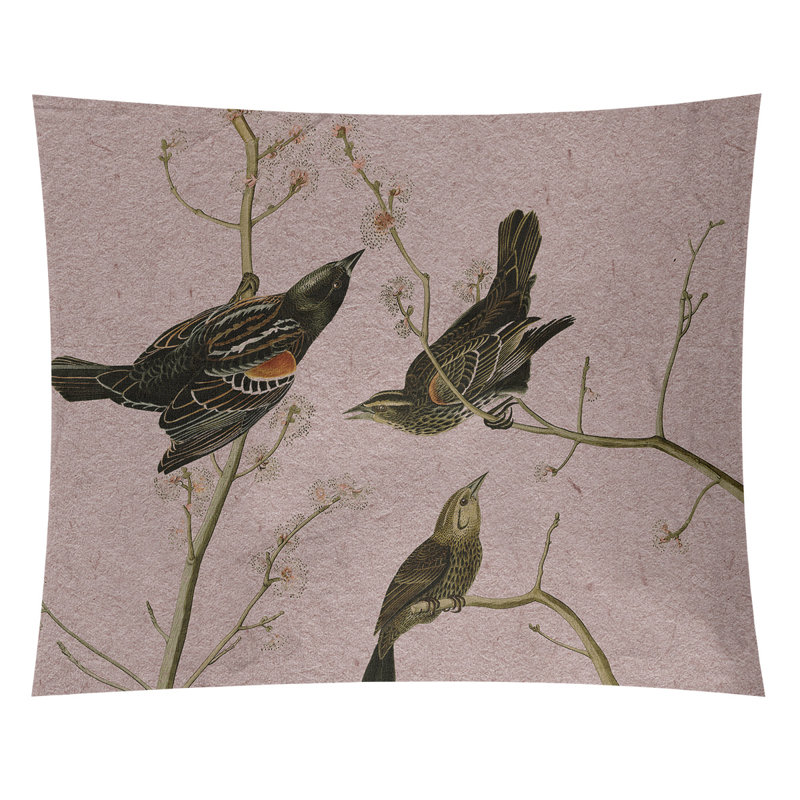 Tapisserie murale starling à oreilles Maciejewski, H 83,5 po x l 71 po, Rose