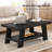 47.2" Farmhouse Coffee Table, 2-Tiers Storage Shelves for Living Room (Black)-844681836