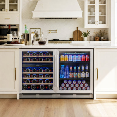 Yeego 48'' 52 Bottle and 220 Can Triple Zone Wine & Beverage Refrigerator