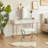 Faux Leather Pollman Iron Vanity Stool Chrome X-Shaped Metal Legs-863020967