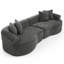 Canapé modulaire 4 places gris foncé, fermeture à glissière dissimulée, confort et soutien, canapé incurvé stylé, éponge haute densité, accoudoirs droits, salon-632476973