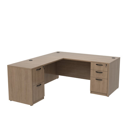 66.93'' L-shaped Desk With File Cabinets