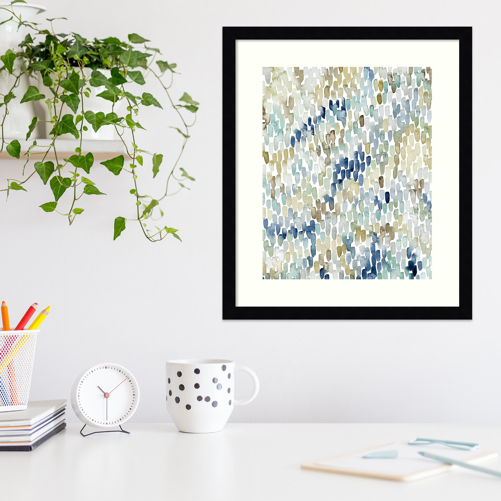 River Wavelets I by Grace Popp, Black Framed Paper, 20" H x 17" W
