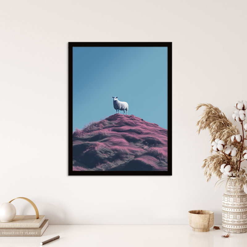 High On The Heather Sheep Scotland - Single Picture Frame Print