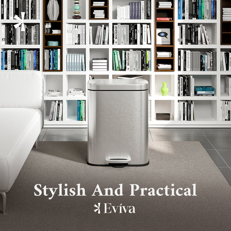 Totti 1.3 Gallon Matte Stainless Steel Step-On Trash Can