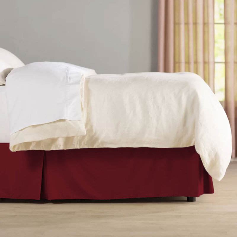 Jupe de lit en microfibre 14 po - Basics by Wayfair ™, Bourgogne, Double