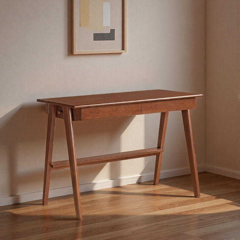 Petit bureau d'écriture rétro en bois d'hévéa, H 29,52 po x l 39,37 po x P 19,68 po