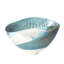 Ivory Turquoise Feather Swirl Oval Bowl-Sm