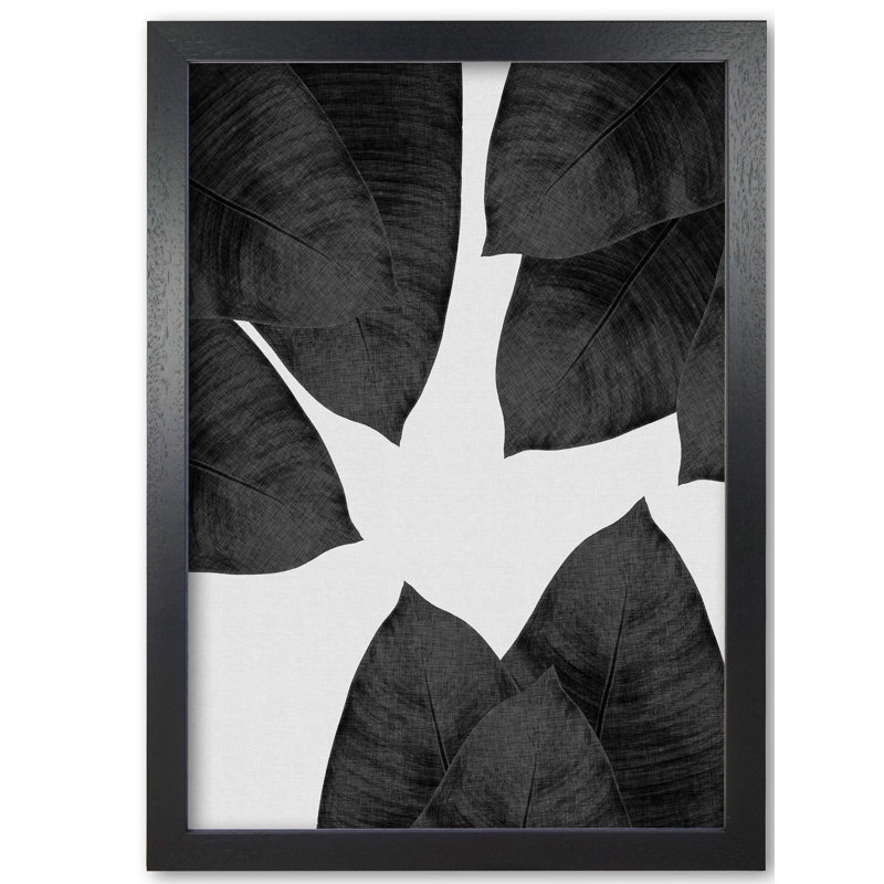 Banana Leaf I - Print, 30 cm H x 21 cm W x 5 cm D, Black Grain Frame