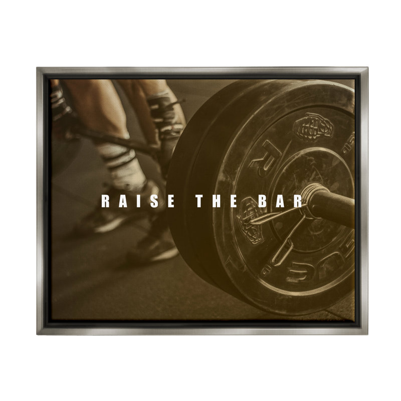 «Raise the Bar Motivational Bodybuilder» par Jacob Green - impression sur toile, H 17 po x l 21 po x P 1,7 po