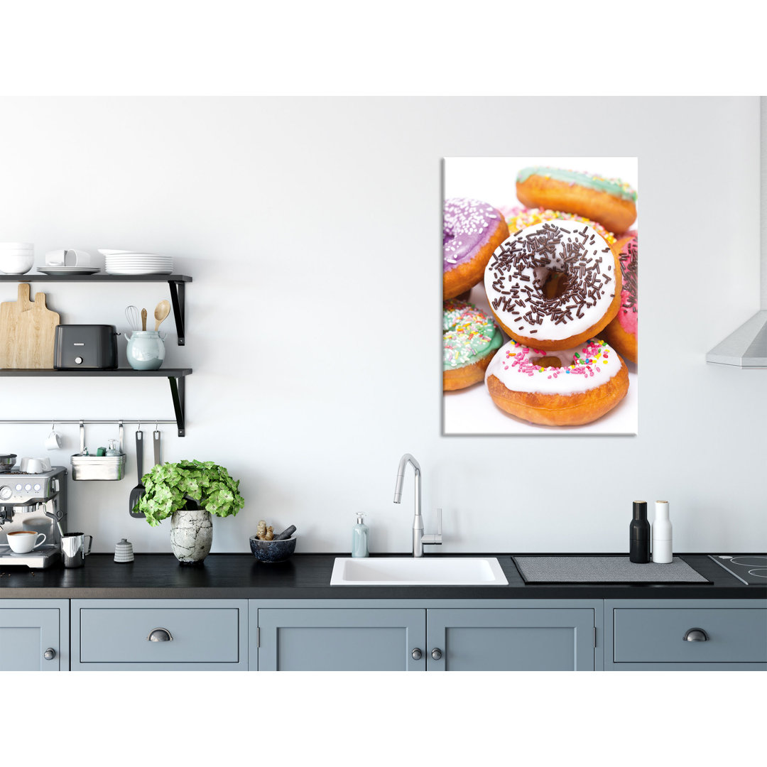 Glasbild Donut Kuchen mit Liebe