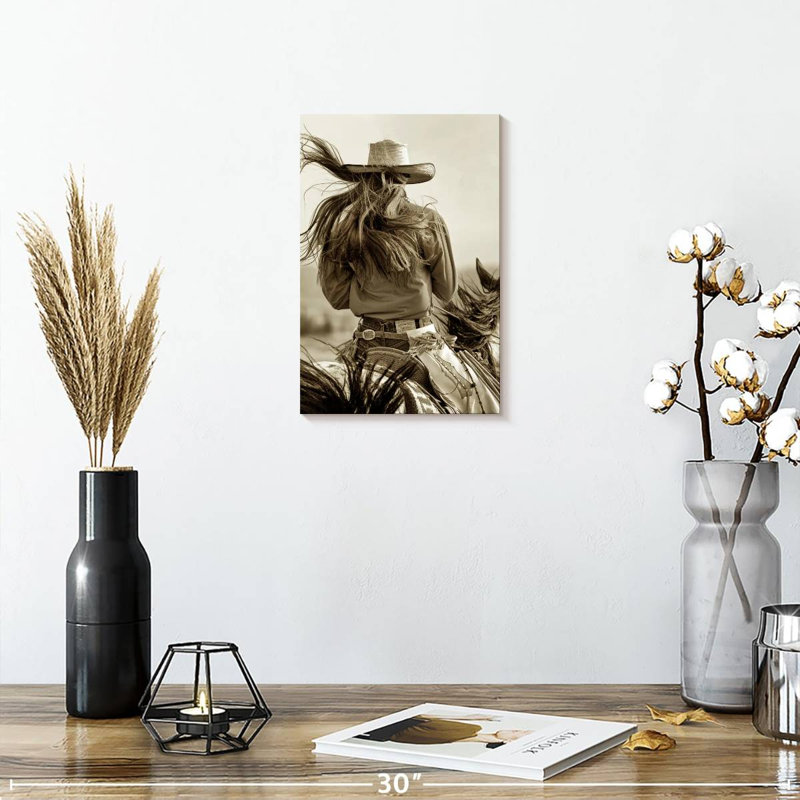 Lelar Sepia Cowgirl, 12" H x 8" W