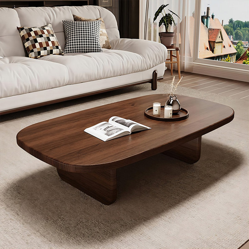 Table basse rectangulaire en bois massif noisette, H 15,75 po x L 55,12 po x l 23,62 po