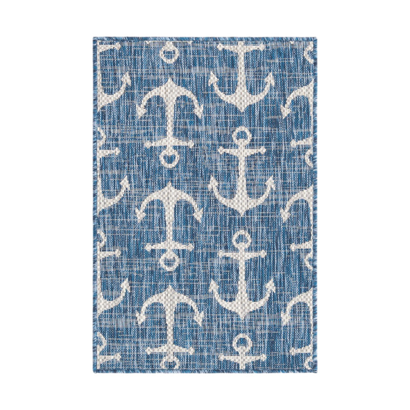 Glidden Geometric Polypropylene Plastic Rug, Rectangle 2' x 3'