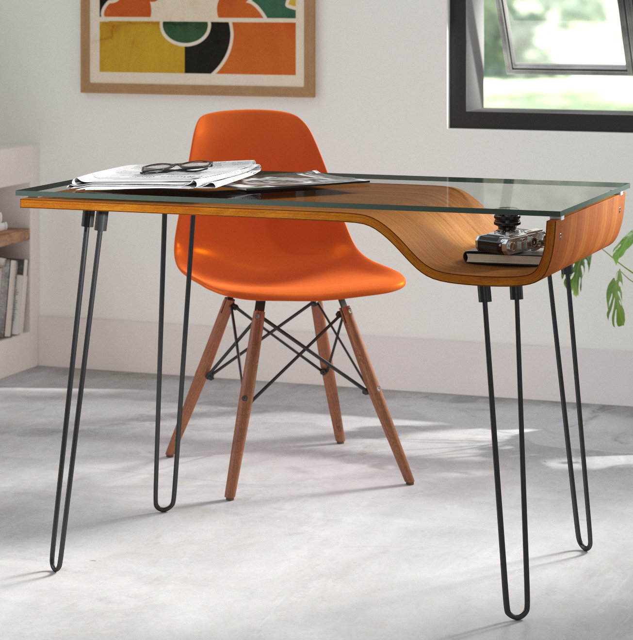 Alem Writing Desk, Brown/Black
