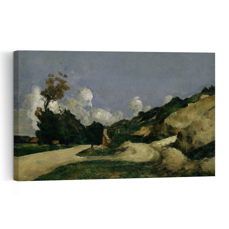 La Route de Campagne, vers 1871. Estampe murale abstraite impressionniste contemporaine représentant un paysage arboré.