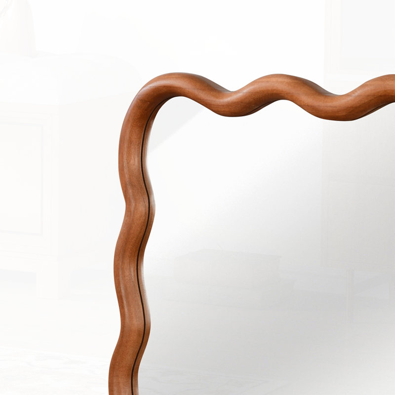 Miroir décoratif Wavy, Brun jaune, 30 po x 1,18 po