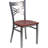 Clear Coated "X" Back Metal Restaurant Chair-159144251-158781930