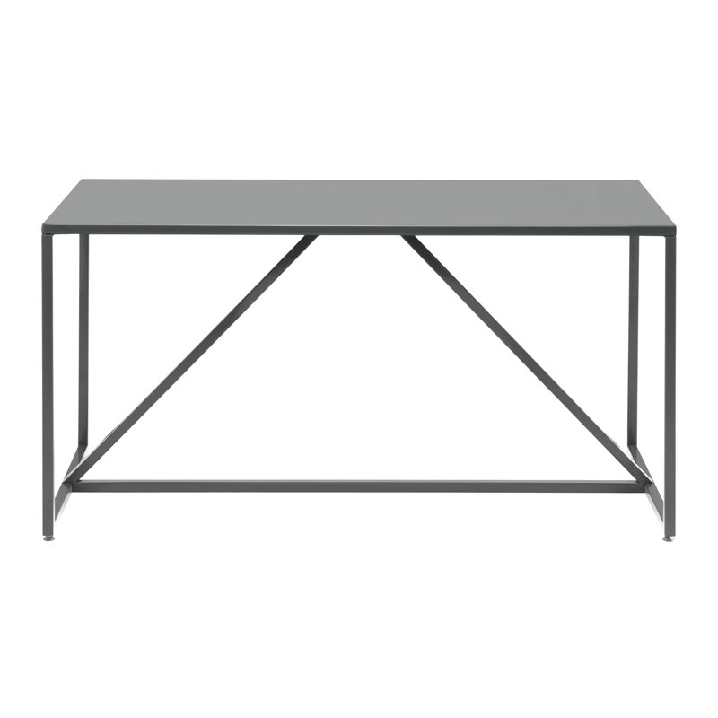 Strut Walnut Metal Base Dining Table, Bar (40" Height), Slate, 35" W x 90" L