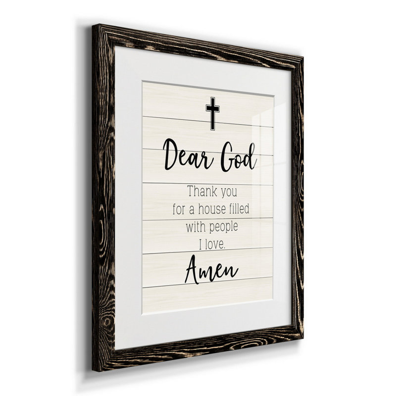 Dear God - Cadre photo, impression d'art textuel sur papier, H 20 po x l 17 po x P 1,5 po, Noir
