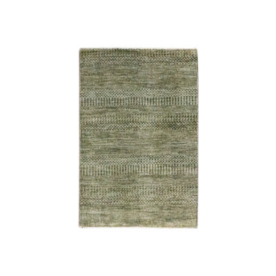 2 po x 3 pi brun cèdre, motif d'herbe moderne, luxuriant et moelleux, noué à la main, ton sur ton, laine avec touche de soie, échantillon, tapis, tapis oriental