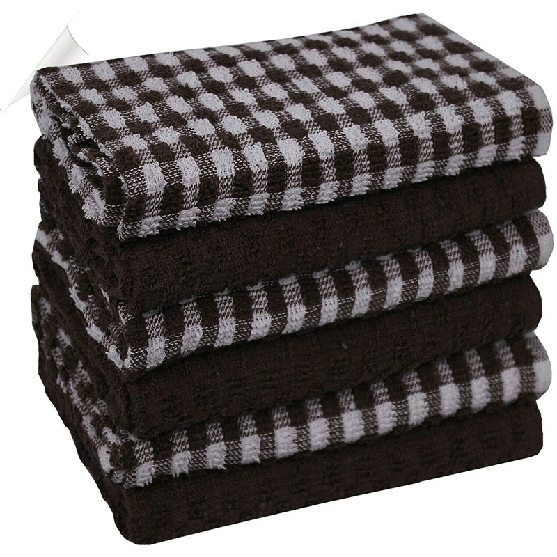 6 Pieces Tea Towei, Brown