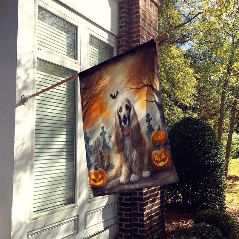 Drapeau de maison afghane lévrier d'Halloween effrayant