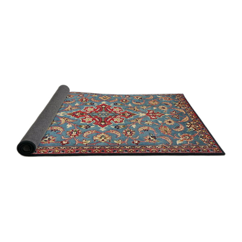 Tapis oriental bleu / rouge, Rond 6 pi