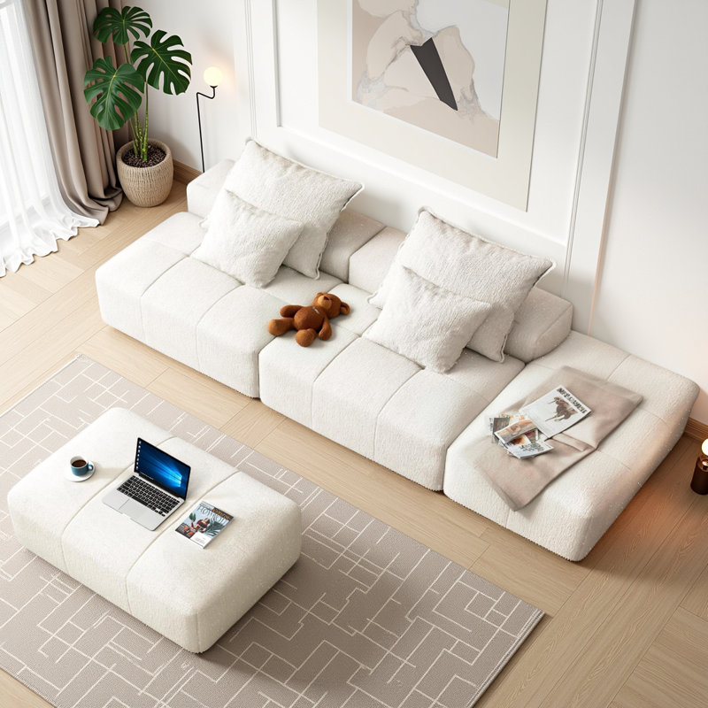 Canapé modulaire Boneless, Chenille beige
