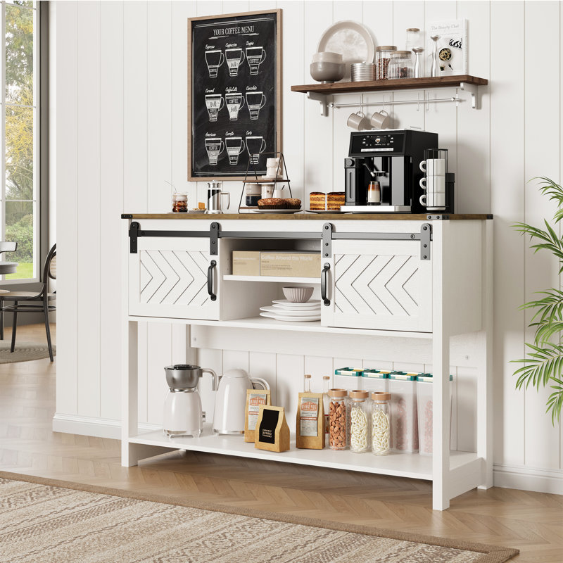 Bragg 46" Wood Console Table, Natural/White