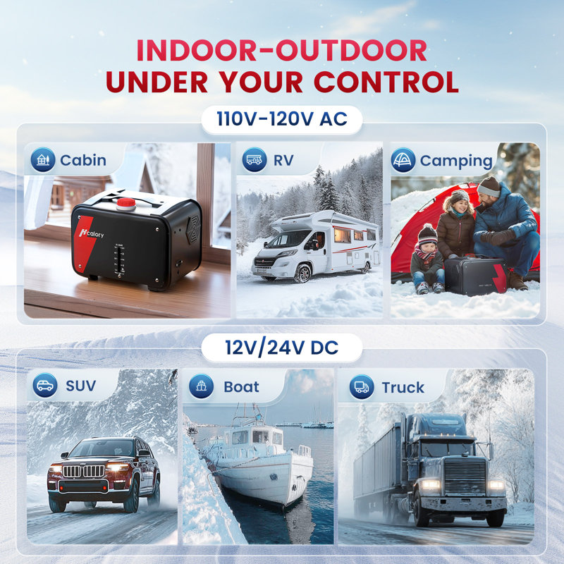 Diesel Air Heater 8KW 12V 24V 110V Bluetooth For Car Truck RV Yacht Home