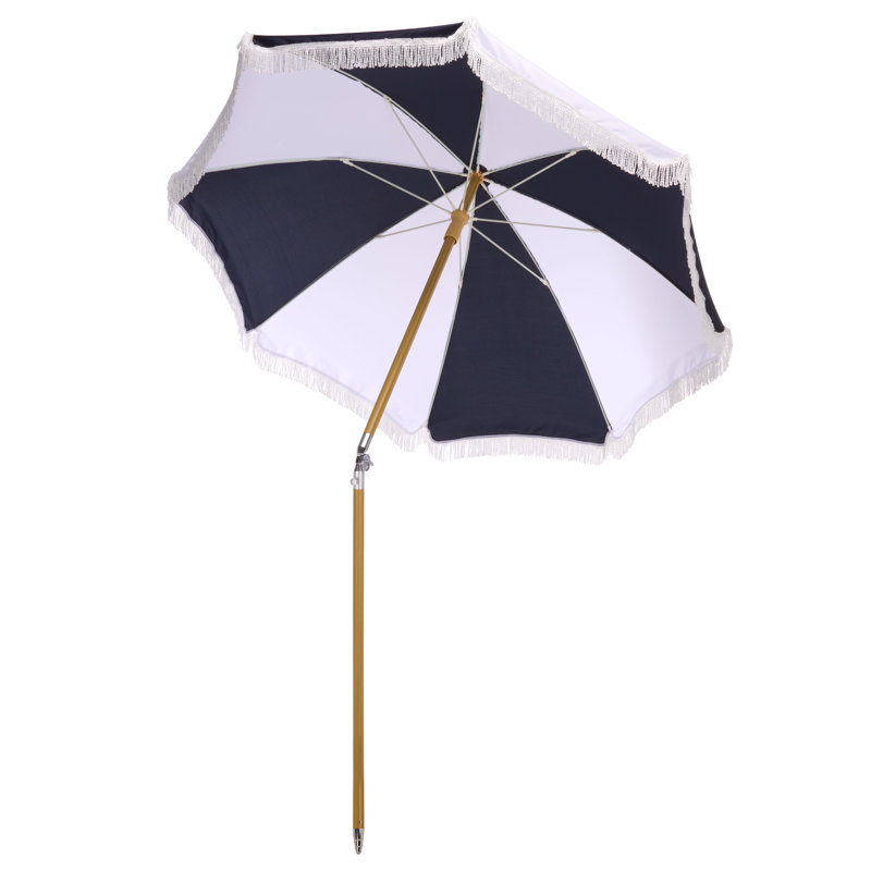 Parasol de plage 6,5 pi Gallo, Rayures bleu marine
