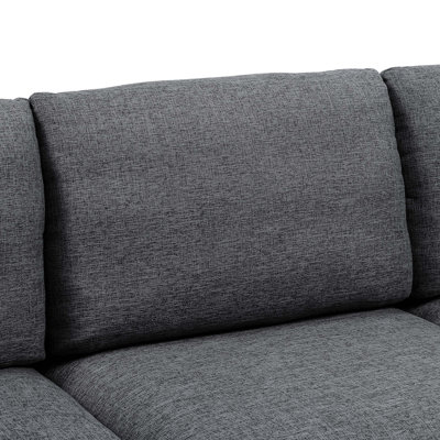 Canapé modulaire en lin rembourré avec pieds en métal