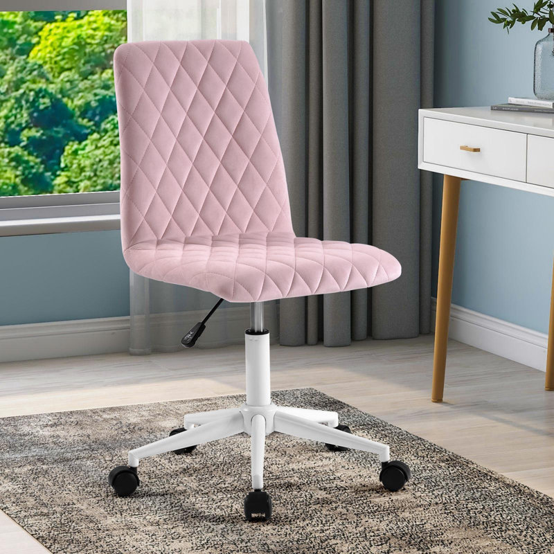 Zipcode Design Throckmorton Velvet Office Chair, Pink