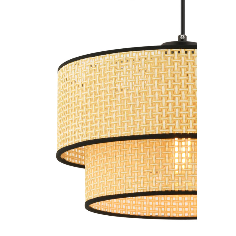 Lustre élégant couleur chameau, structure en métal, 25,6 po x 25,6 po x 7,9 po | Certifié CE, douille E27 (60 W maximum), parfaite pour la salle à manger et l'espace de vie | Élégant luminaire avec capuchon en coton, hauteur: 25,6 pouces