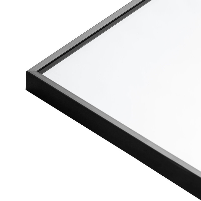 Modern Metal Full Length Mirror with Bracket Accent Wall Mirror for Living Room Bedroom Entryway 71"H×31"W, Black, 71" x 31"