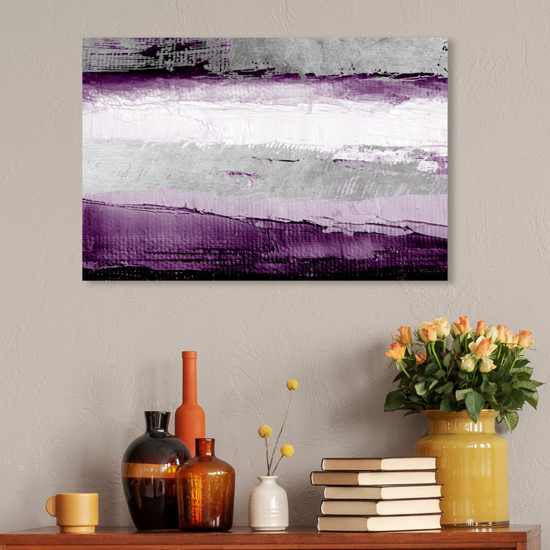 " Abstract Envision And Elevate Violet ", Wrapped Canvas, 10" H x 15" W, No Frame