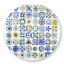 Watercolor Traditional Moroccan Tiles - Blue Bathroom Rug