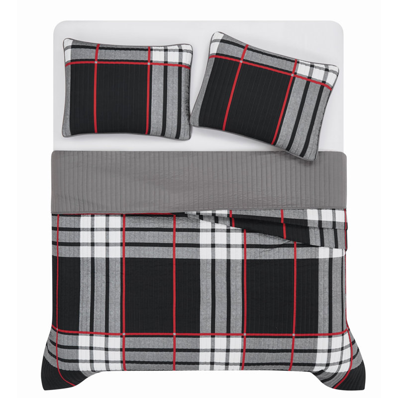 Truly Soft Danbury Plaid Quilt Set, Twin Duvet Cover + 1 Standard Sham