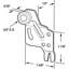 Rouleau de porte de placard, avant, décalé de 1/2 po, roue en nylon de 3/4 po, Atlas (paquet de 2)