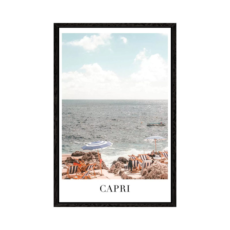 Capri Travel 1 Piece Wall Art on Canvas, 101.6cm H x 66.04cm W x 3.81cm D, Black Framed
