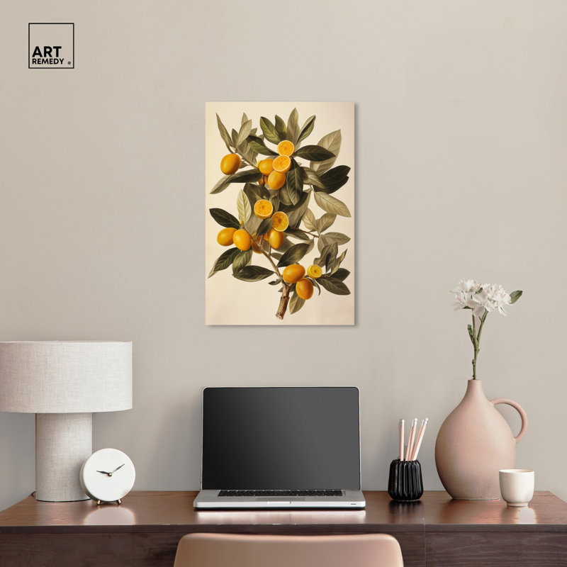 «Orange Oasis Glow» par Art Remedy, Toile tendue, H 24 po x l 16 po