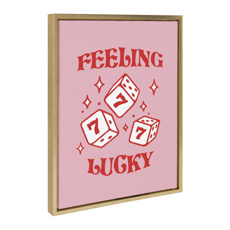 «Feeling Lucky» par Alli Standefer, reproduction d'art sur toile encadrée, Or vif