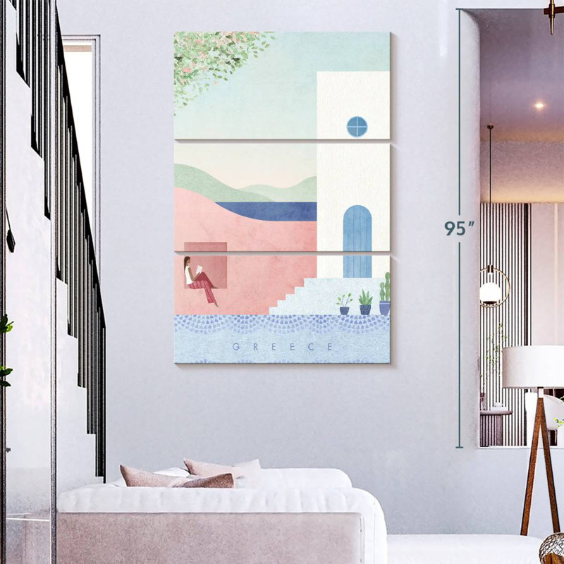 Affiche de voyage rétro Nicci Grèce, H 32 po x l 20 po