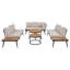 Ensemble de canapé modulaire d'extérieur en fer 6 pièces beige
