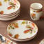 Ensemble de 4 bols à soupe Autumn Meadows - De larges bols en grès accueillants de 34 onces peints avec des plantes de récolte, conçus pour contenir chaque soupe, ragoût et piment de la saison.