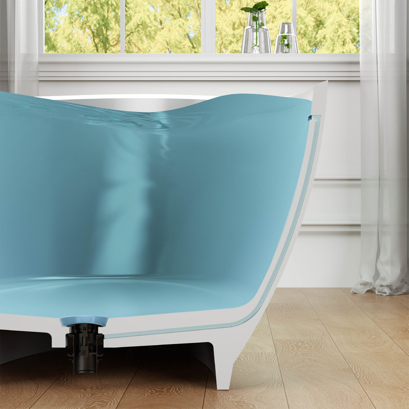 Ala 67'' x 37'' Freestanding Soaking Solid Surface Bathtub